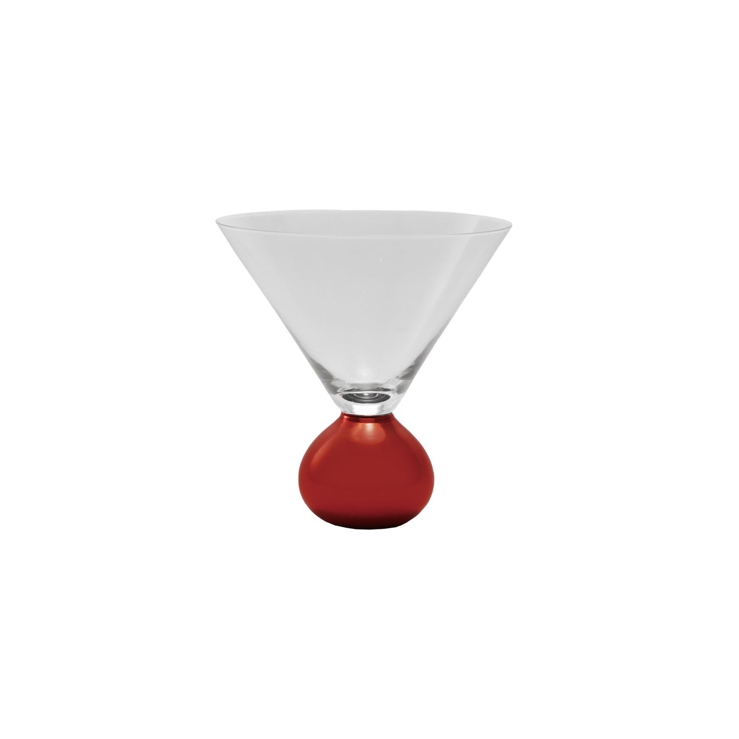 12 oz. Martini Glass with Red Electroplated Ball Stem