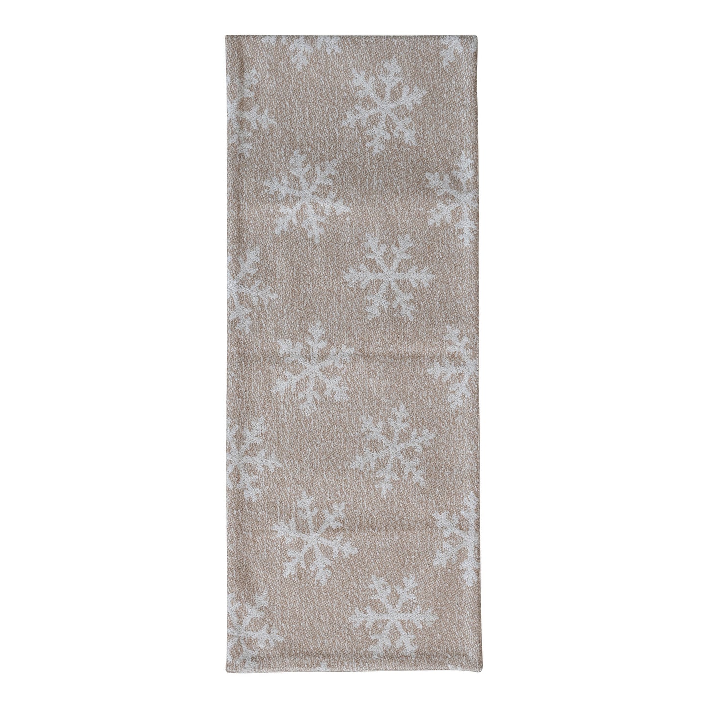Woven Recycled Fabric Jacquard Table Runner with Snowflake Pattern