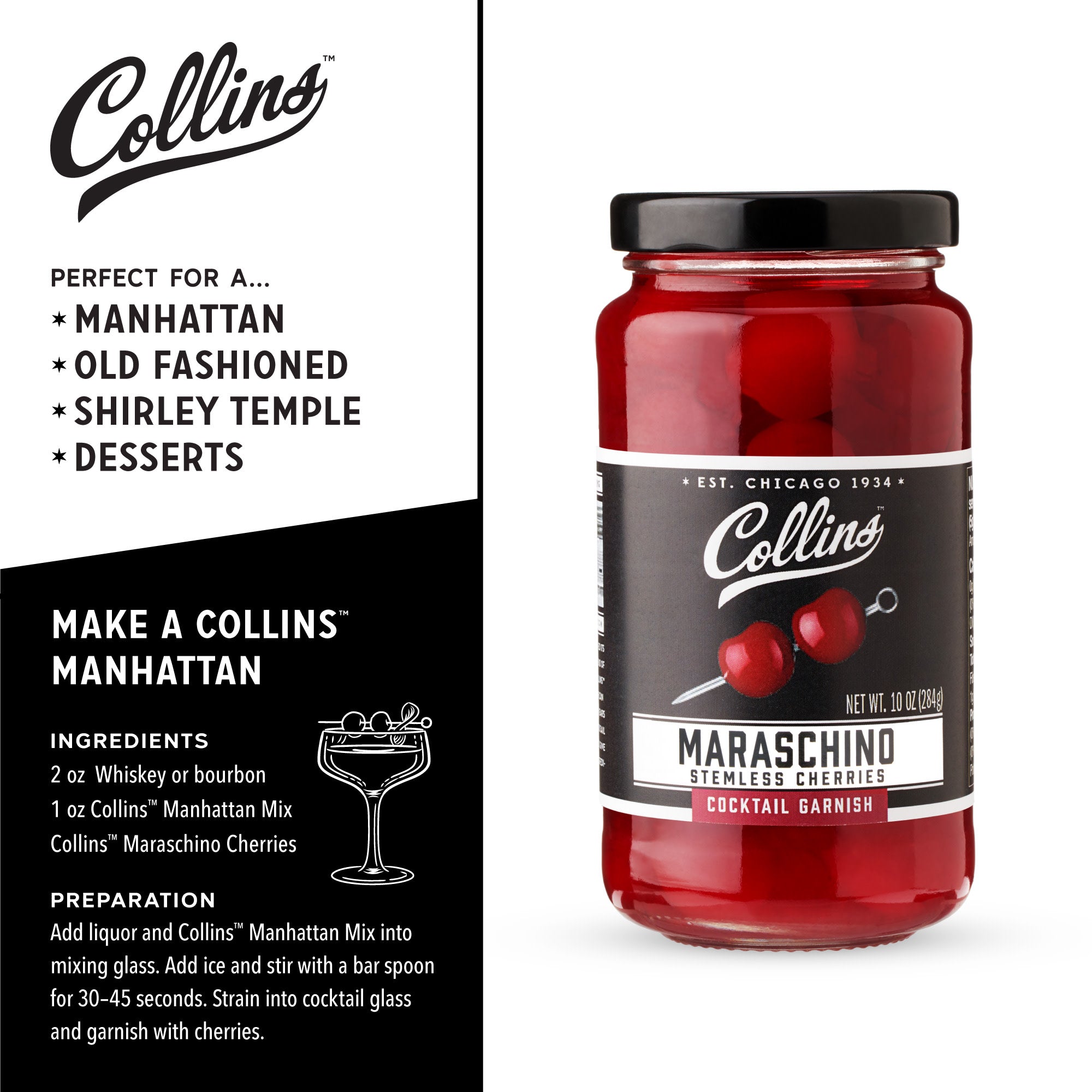 Stemless Cocktail Cherries 10 oz