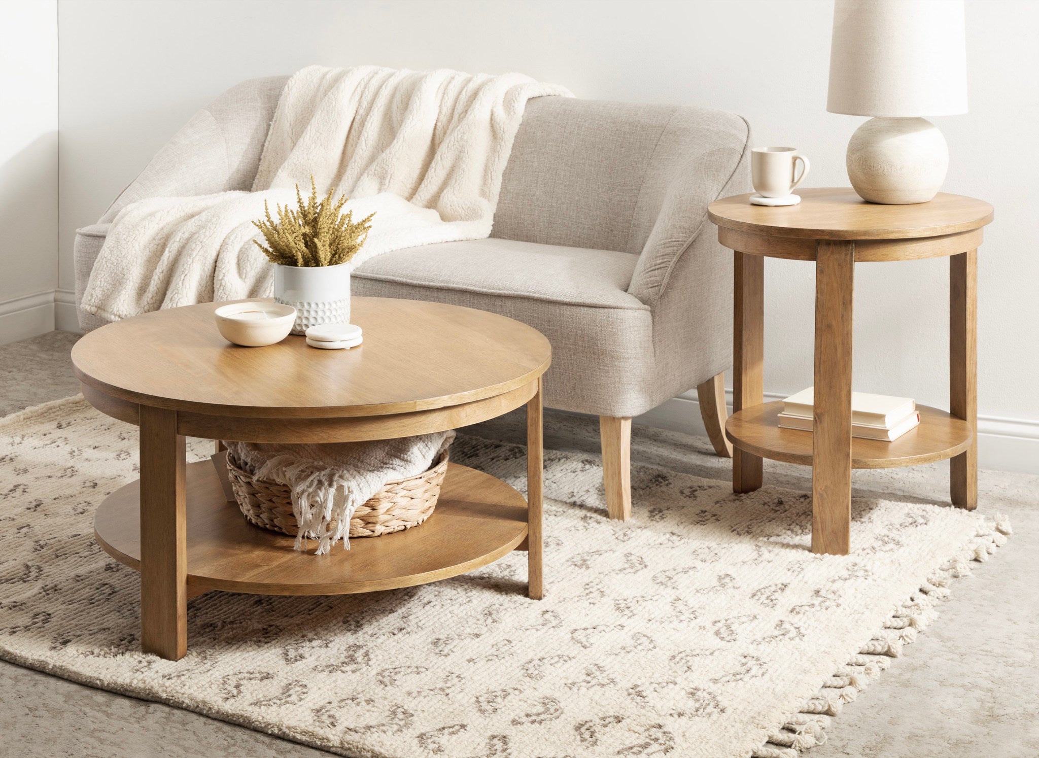 Foxford Round Wood Side Table