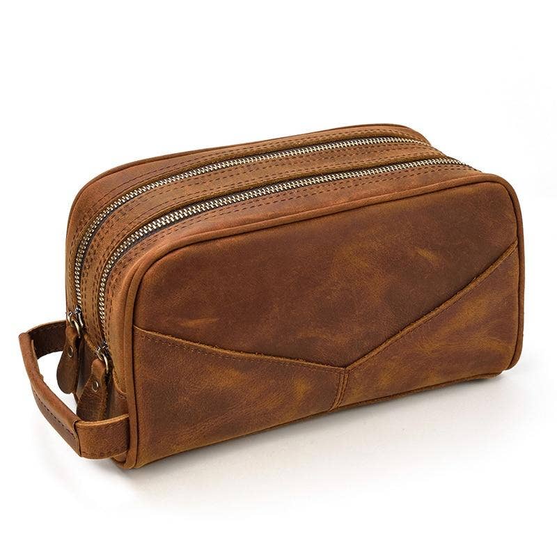 Genuine Leather Travel Toiletry Bag