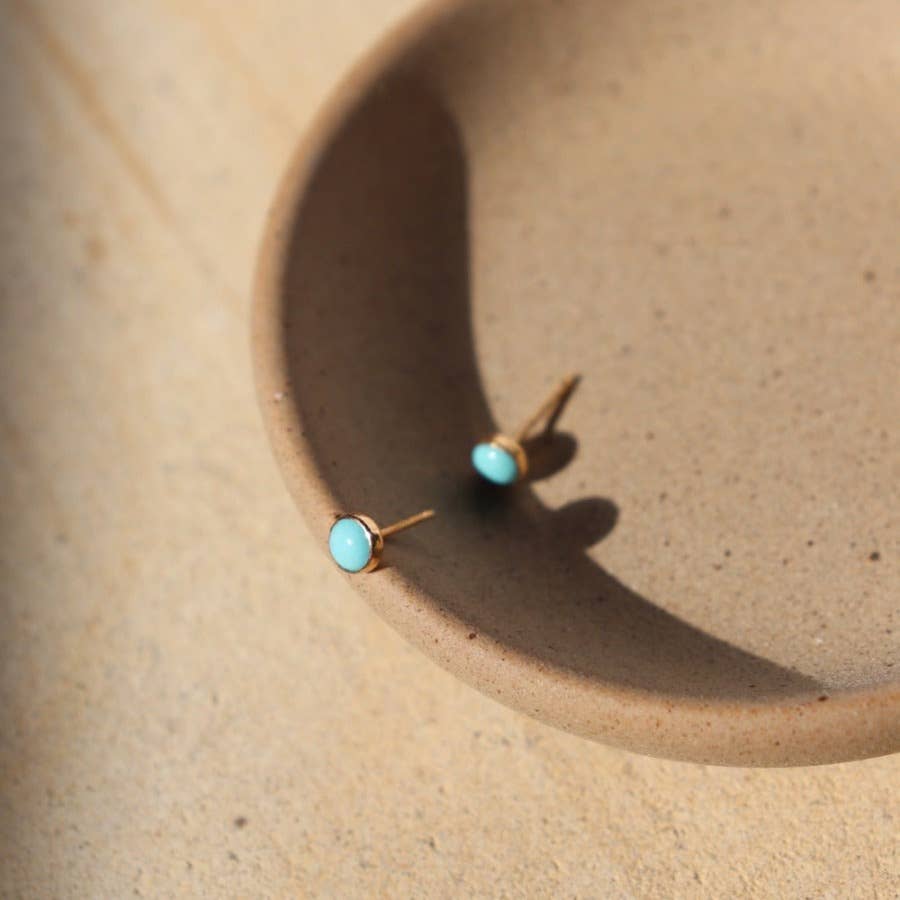 Turquoise Studs: 14k Gold Fill